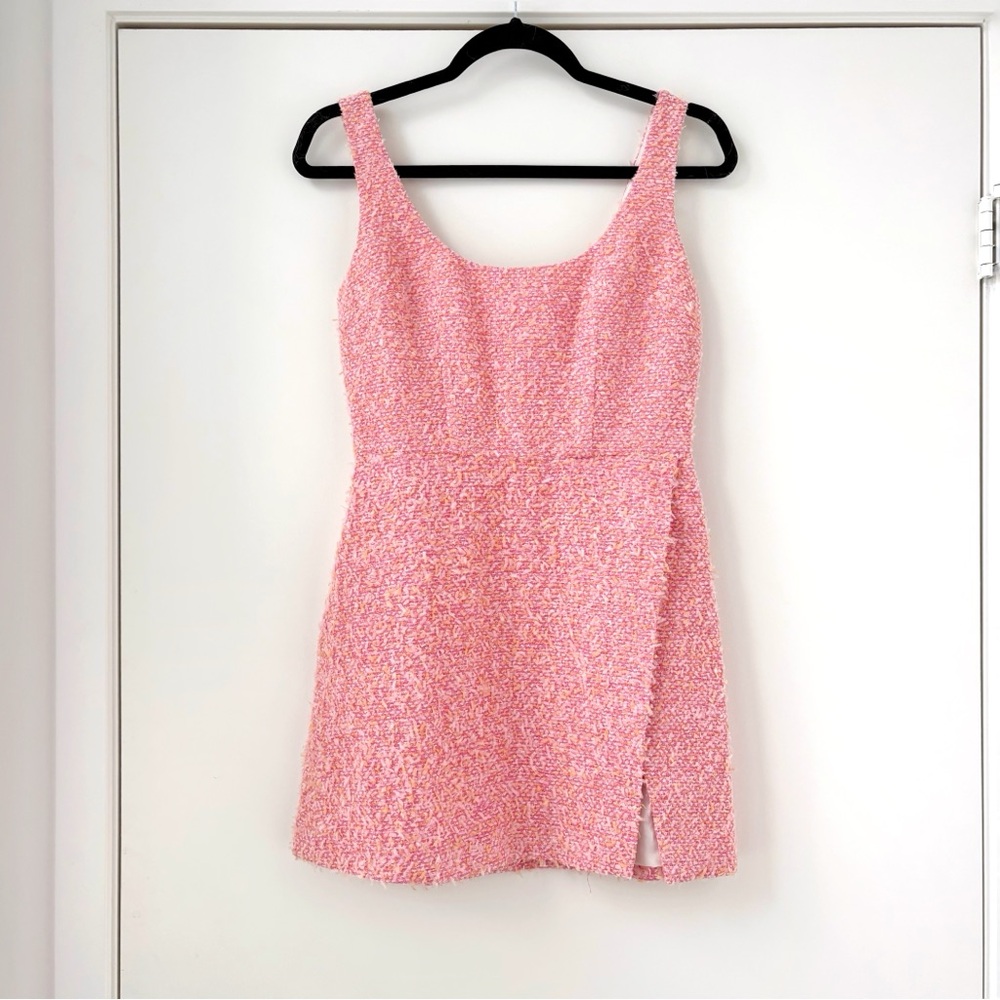 NWOT Self-Portrait style pink tweed mini dress 4